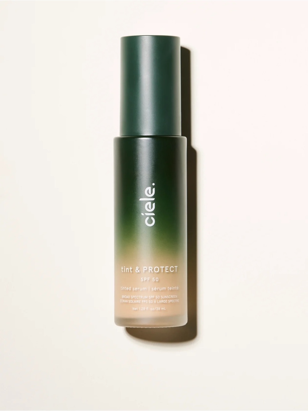 Ciele Tint & Protect SPF 50 Tinted Serum — Green Gradient Bottle